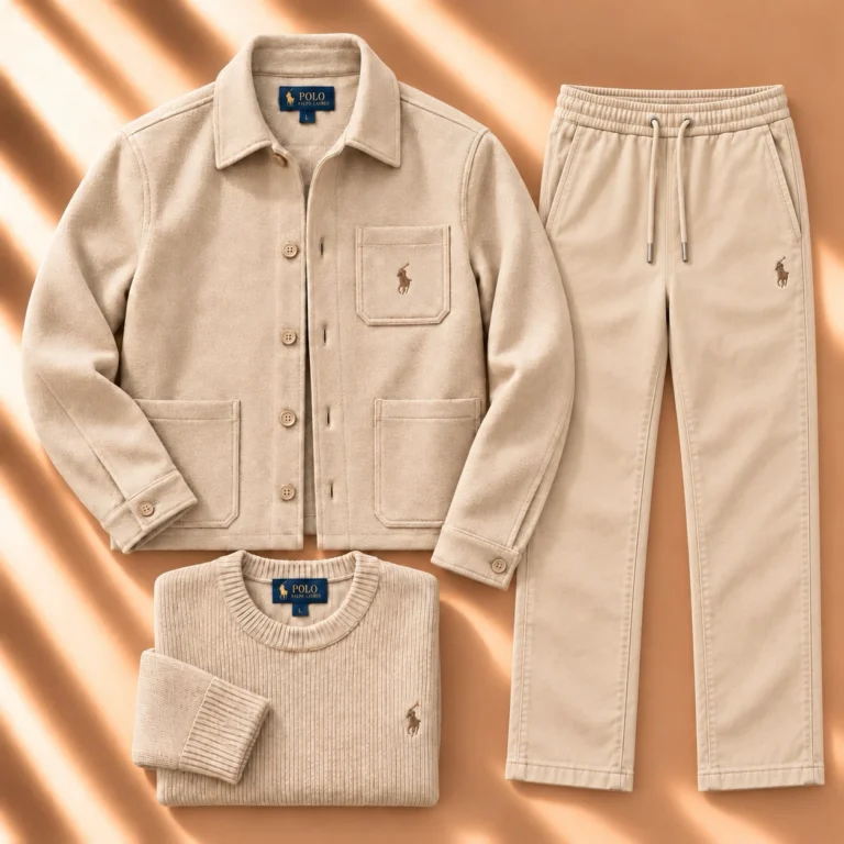 3-Piece Textured Jacket & Knit Tracksuit Set