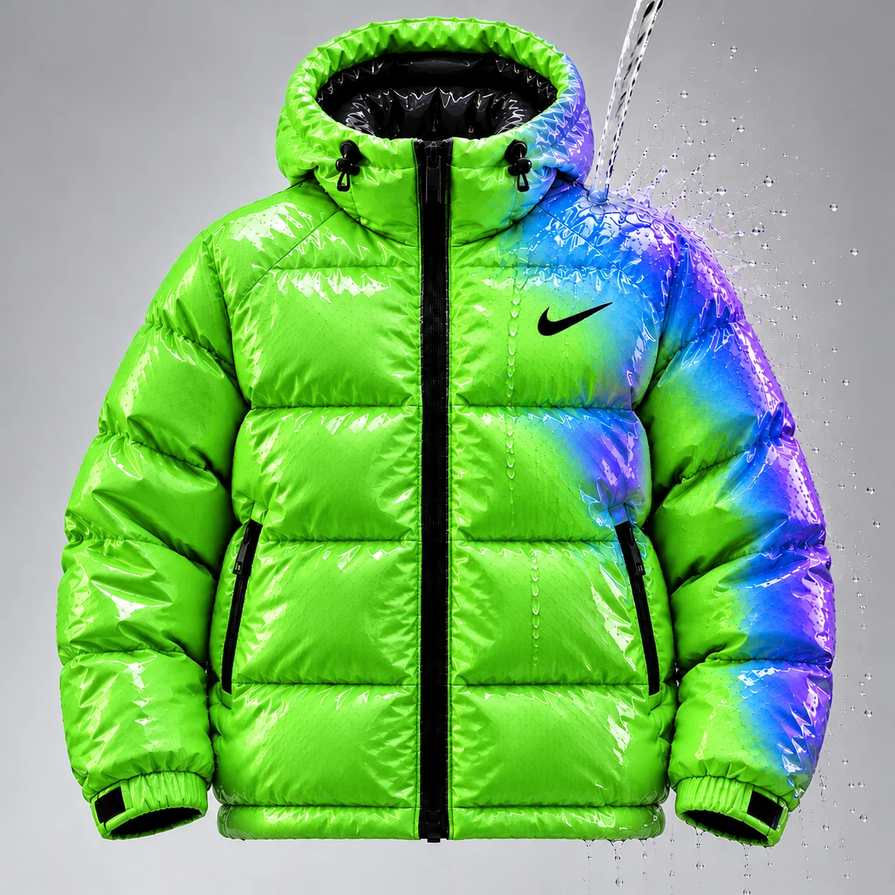 Bunda Puffer reagující na vodu – Neonově zelená