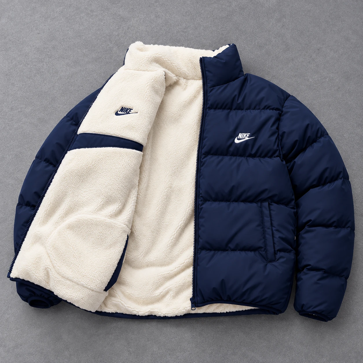 Αναστρεψίμο Sherpa Puffer Jacket – Navy