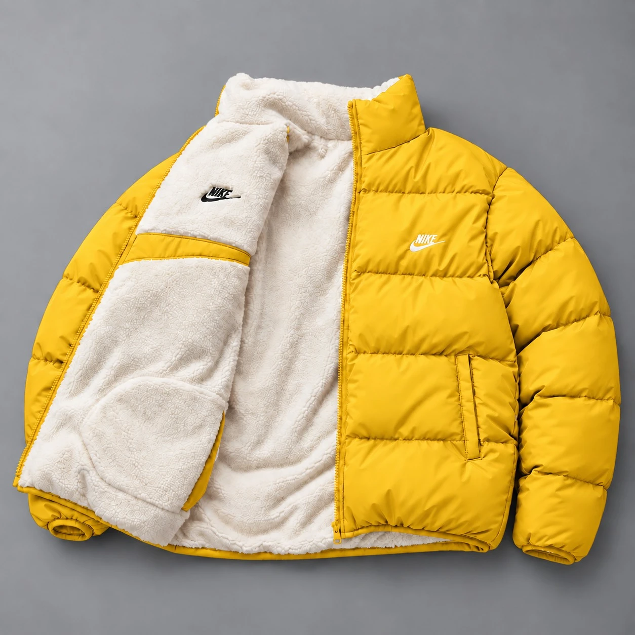 Αναστρεψίμο Sherpa Puffer Jacket – Yellow