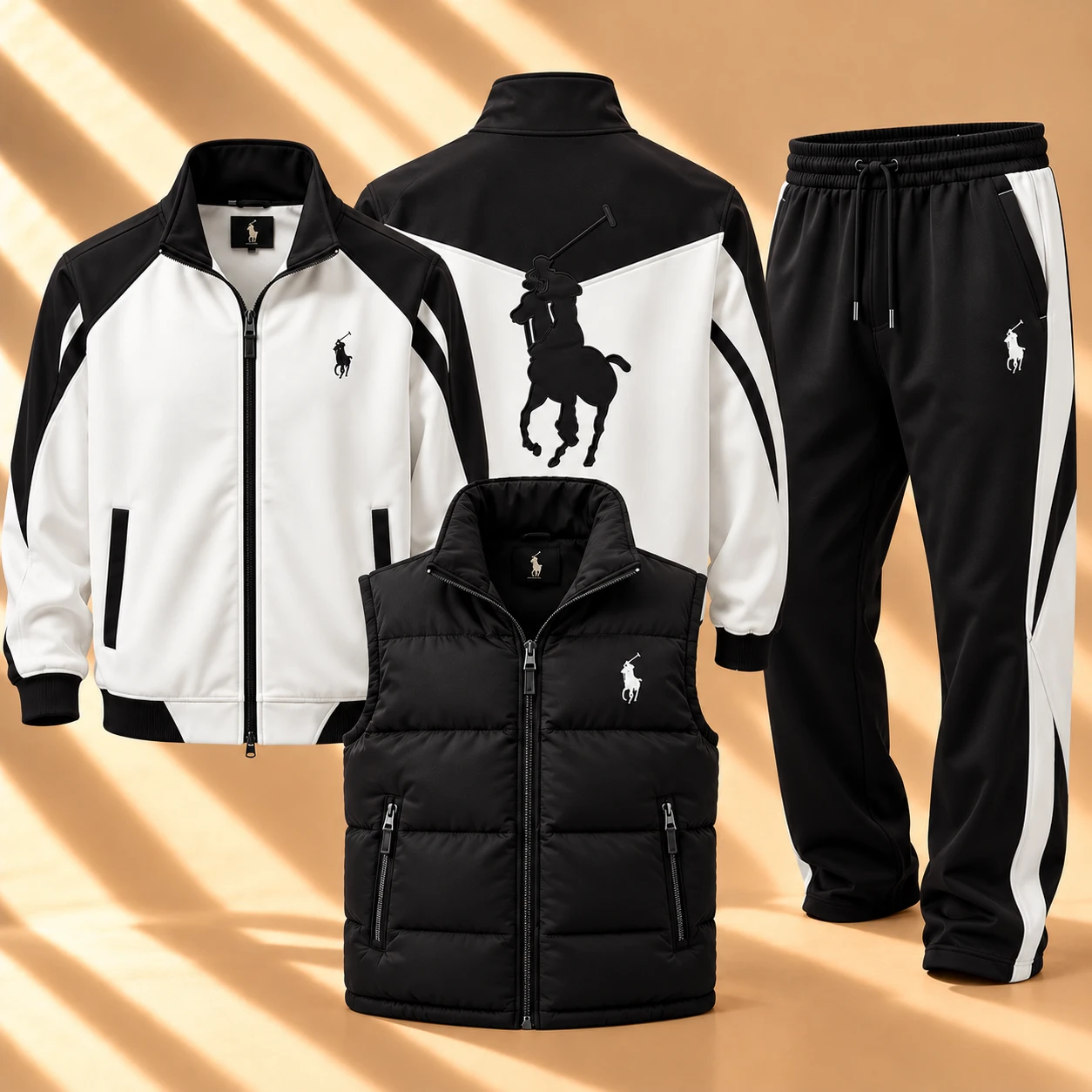 Heritage – Premium 3-Piece Tracksuit Set – Black