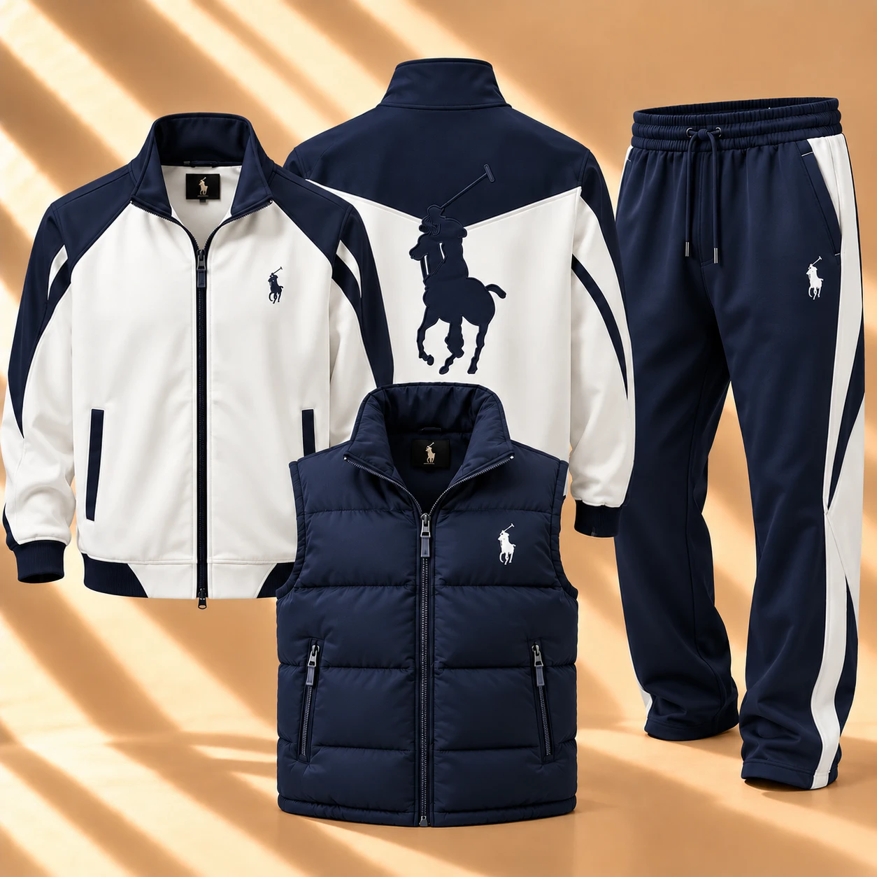 Heritage – Premium 3-Piece Tracksuit Set – Navy