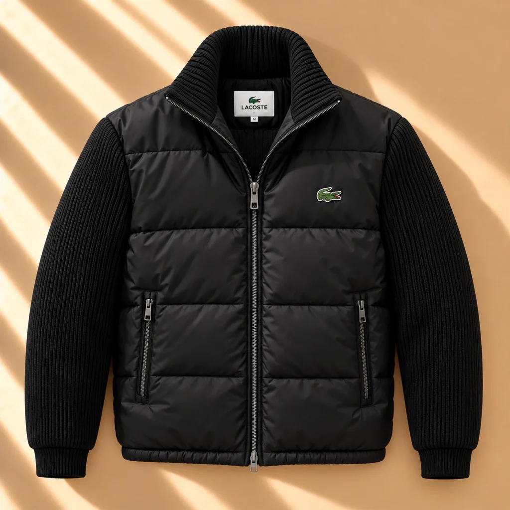 Hybrid Winter – Premium Quilted Knit Jacket – Black