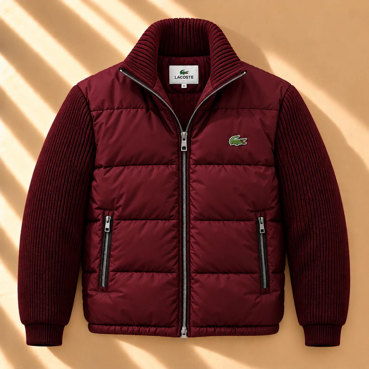 Hybrid Winter – Premium Quilted Knit Jacket – Burgundy