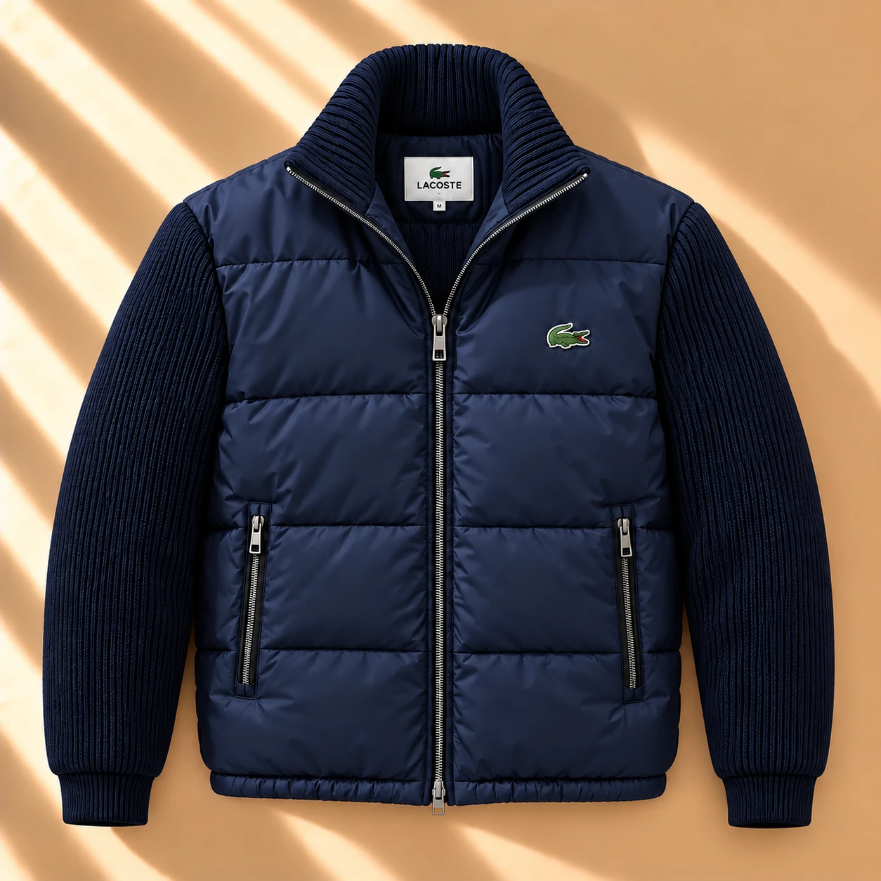 Hybrid Winter – Premium Quilted Knit Jacket – Navy