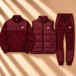 Prémiová 3dílná souprava s péřovou vesty a half-zip tracksuitem